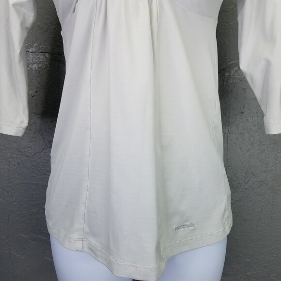 Patagonia Respite Top Women's XS Well Worn Gray Stretch Ruched Front 3/4 Sleeve - Picture 3 of 13